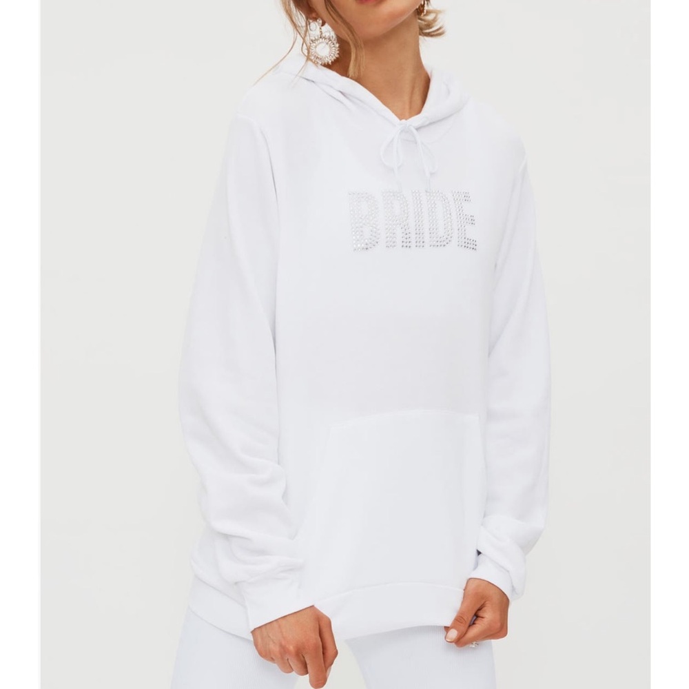 Beach Riot White Bride Rhinestone Hoodie 🆕 - Picture 3 of 6